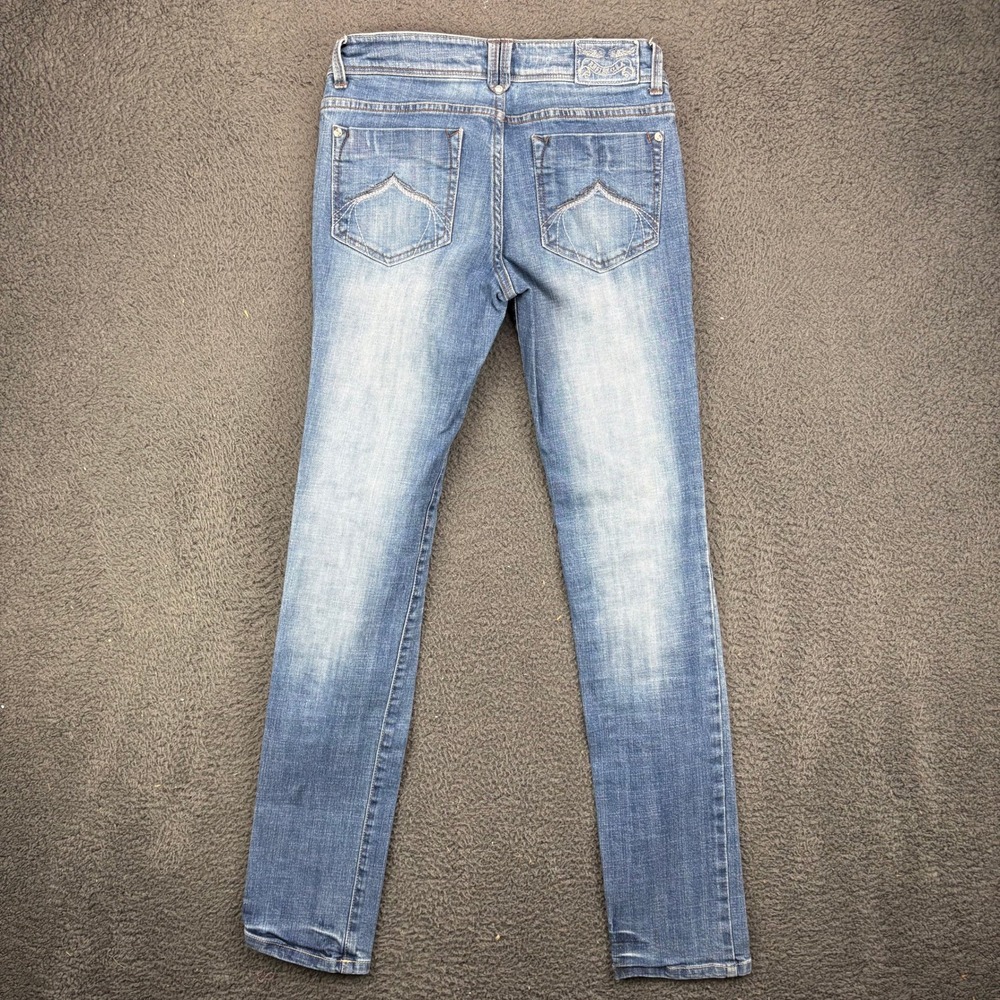 Reflex Premium Womens Size 7 Blue Low Rise Skinny Jeans R650 Distressed Wash - Picture 7 of 8